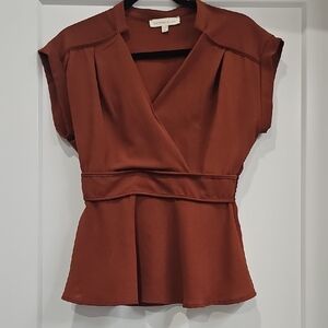 Aritzia Terracotta Wrap Blouse